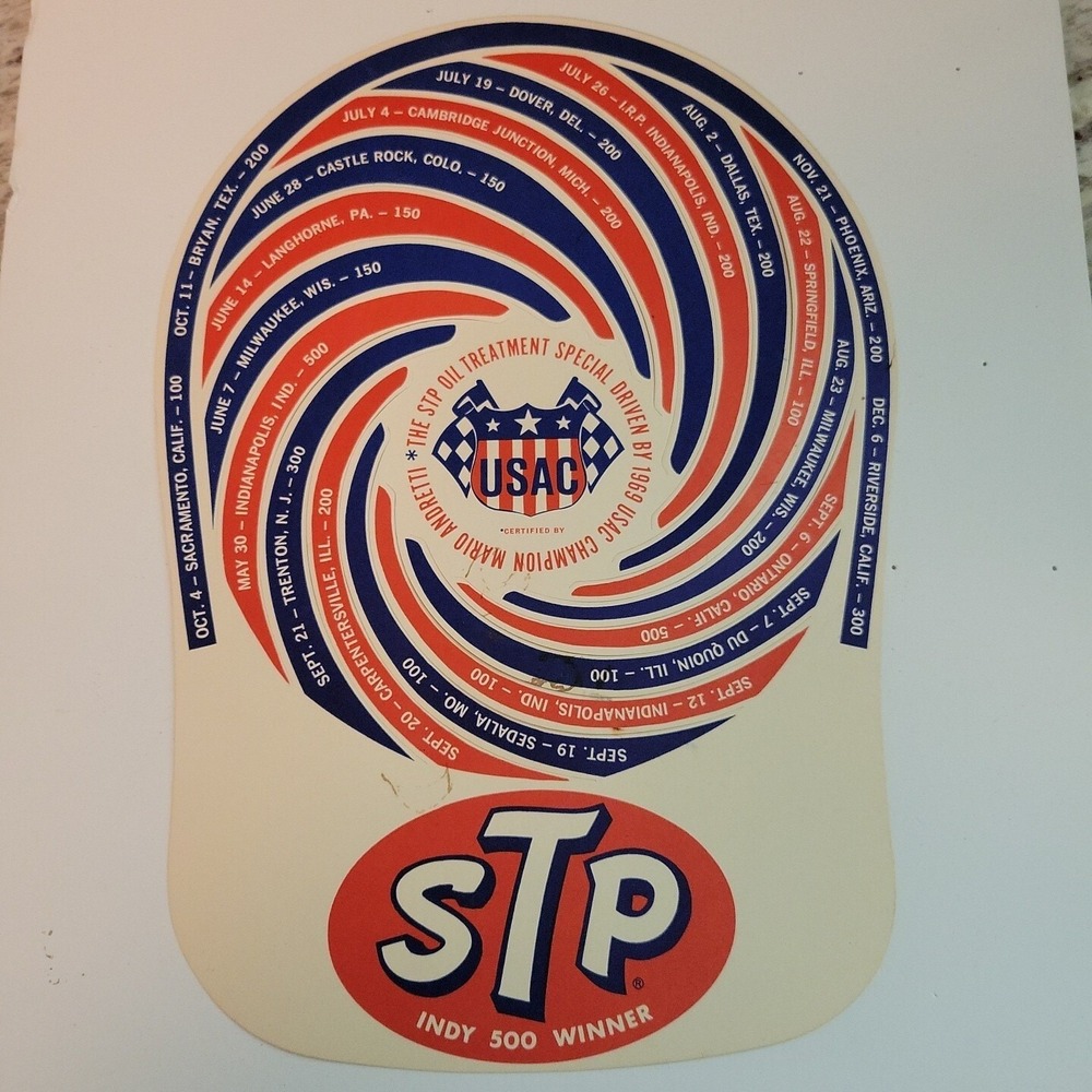 Vintage STP Indy Car Racing Hat 1969 Parade‎ paper Mario Andretti cap NOS